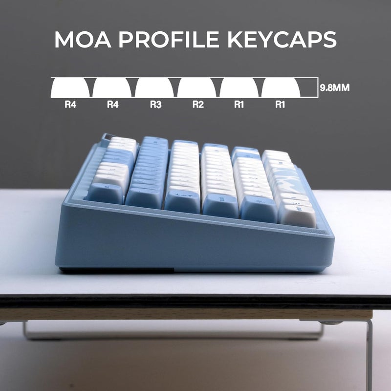 OHY XVX Dolphin Theme PBT Dye-Sub Keycaps Set, 145-Key Blue Custom Keycaps for 75% Mechanical Keyboards (Compatible with Cherry MX/Gateron Switches & Mac/Windows PC) - Image 3